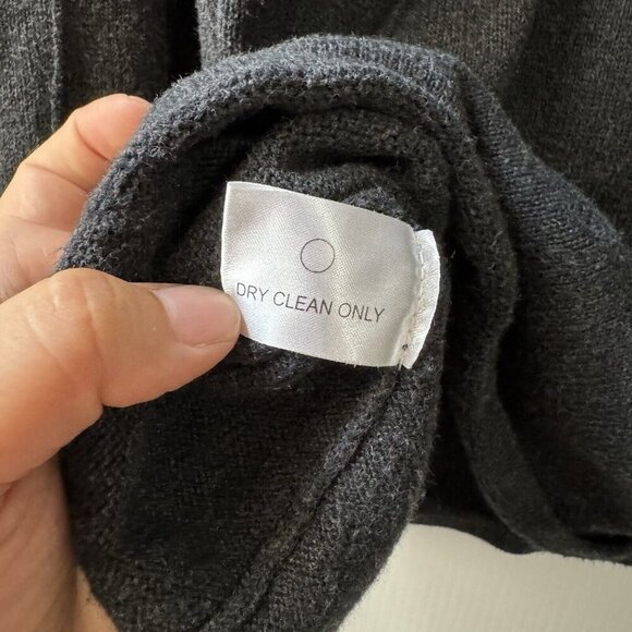 INDIGENOUS Black Long Sleeve 100% Organic Cotton Sweater Sz L Alpaca Wool Trim - Picture 5 of 16